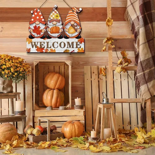 Miniatura 6 de Decoración de Navidad reversible de otoño, decoraciones de Acción de Gracias para el hogar, interiores y exteriores, letrero de corona de Navidad a