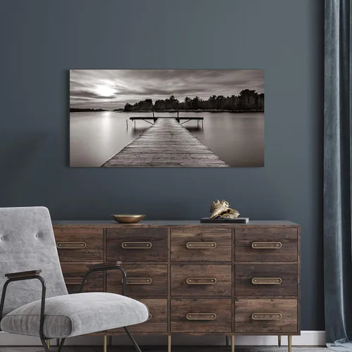 Miniatura 5 de Color Play Lienzo decorativo para pared del muelle del lago: pintura de paisaje de la naturaleza, escena moderna de muelle, impresión, fotografía