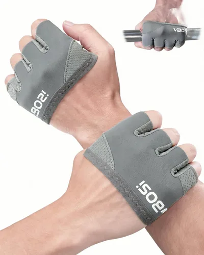 Miniatura 9 de Guantes de levantamiento de pesas, guantes cortos de micro entrenamiento para hombres y mujeres, almohadillas de agarre con protección completa