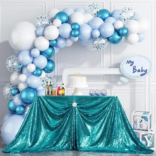 Miniatura 89 de PartyDelight Mantel de lentejuelas redondo de 50 pulgadas, color dorado claro, adorno de mesa para decoración de bodas, fiestas, cumpleaños