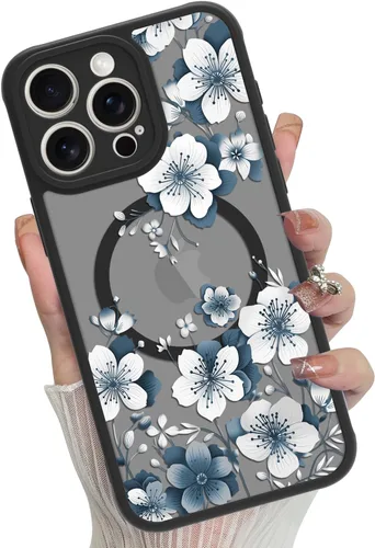 Miniatura 31 de Funda magnética para iPhone 17 Pro [compatible con MagSafe], bonita funda de moda con estampado de leopardo negro, translúcida, mate, parte trasera