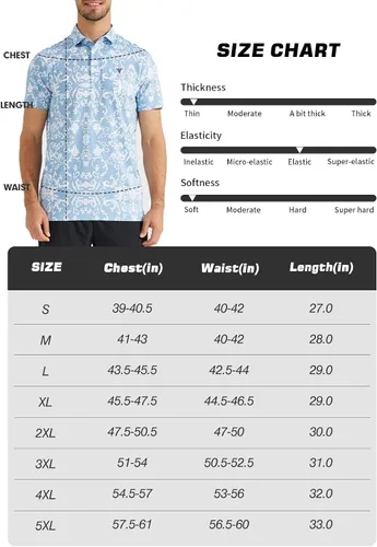Miniatura 6 de YOVVI Golf Shirts for Men Short Sleeve Quick Dry Slim Fit Print Performance Moisture Wicking Polo Shirt