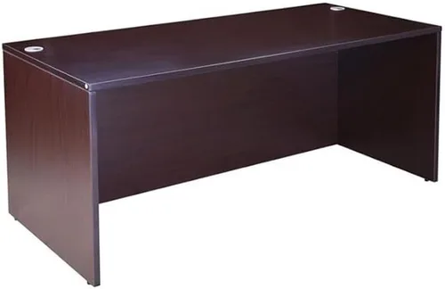 Miniatura 4 de Pemberly Row Juego de escritorio de oficina y credenza, 84 x 66 x 29.5 pulgadas, madera de ingeniería, acabado moca, incluye 1 escritorio, 1
