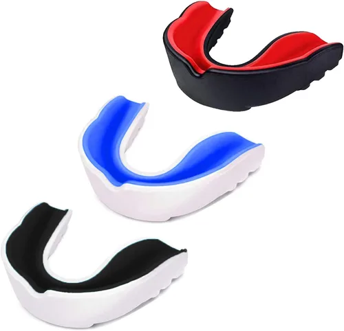 Miniatura 10 de Paquete de 3 protectores bucales para niños y jóvenes, protectores bucales para boquilla para niños y jóvenes, para MMA, boxeo, rugby, kickboxing