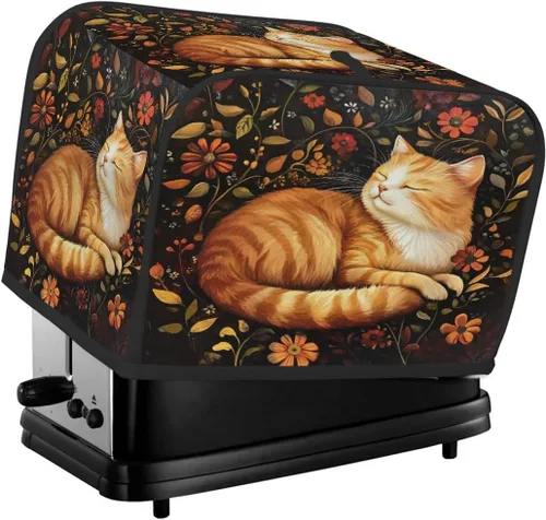 Miniatura 43 de Funda para tostadora de animales de gallo, 2 rebanadas, protección contra el polvo y las huellas dactilares, fundas para pan, fundas lavables