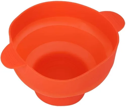 Miniatura 4 de Popcorn Popper para microondas con tapa de asa, plegable, de silicona, para hacer palomitas de maíz, uso en microondas u horno (rojo)