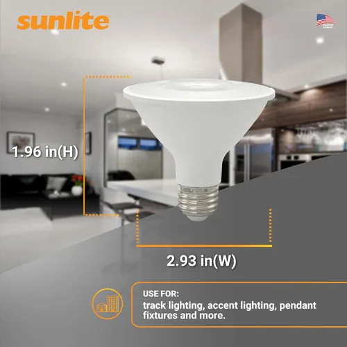 Miniatura 3 de Sunlite Foco Reflector PAR30 LED, Foco, 9W (equivalente a 75W), 750 Lm, Base E26 Media, CRI 90, Atenuable, Uso en Iluminación de Riel Decorativa
