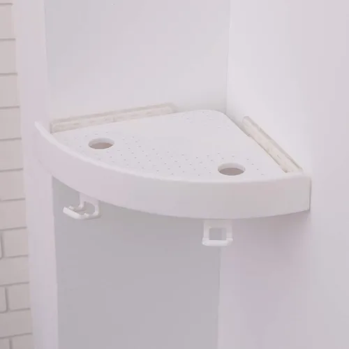 Miniatura 2 de Estante de pared con ventosa, estante colgante de esquina para ducha, baño, estante para colgar sin perforación, cesta de almacenamiento de baño