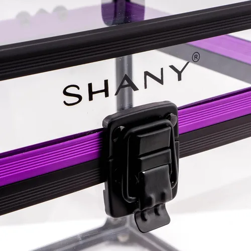 Miniatura 8 de SHANY Estuche transparente para cosméticos y artículos de tocador, organizador de maquillaje de viaje extra grande con cierre seguro y detalles negro