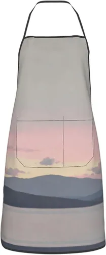 Miniatura 17 de Delantal azul y rosa con bolsillos, delantales resistentes a las gotas de agua para mujeres y hombres, delantal ideal para uso doméstico