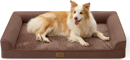 Miniatura 8 de COZY KISS Camas ortopédicas para perros de tamaño grande, sofá XL para mascotas con forro impermeable, sofá de espuma para mascotas de hasta 100 Gris