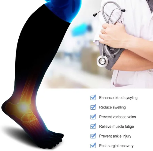 Miniatura 5 de CaiDieNu Calcetines de compresión de talla grande para mujeres y hombres: pantorrilla ancha hasta 6XL 20-30 mmHg Rodilla de alto soporte