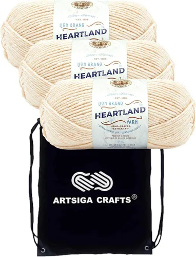 Miniatura 60 de Lion Brand Heartland Capitol Reef 136-140 (3 cadejos - mismo lote de tinte) Hilo estambre medio #4 acrílico para crochet y tejer con bolsa