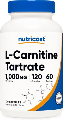 Miniatura 6 de Nutricost Tartrato de L-Carnitina 1,000 mg, 240 cápsulas - 500 mg por cápsula, 120 porciones