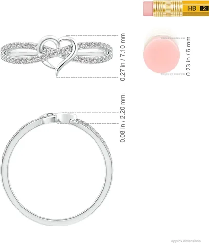 Miniatura 5 de Angara Anillo de promesa de diamante natural para mujeres, niñas en plata de ley oro macizo de 14 quilates, piedra natal de abril, regalo para su