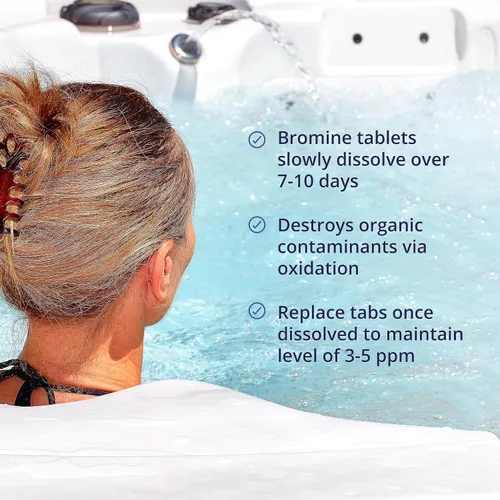 Miniatura 3 de Tabletas de bromo para spa, bañera de hidromasaje y piscina, 1.5 libras, fabricadas en Estados Unidos, tabletas de bromo de disolución lenta HTS