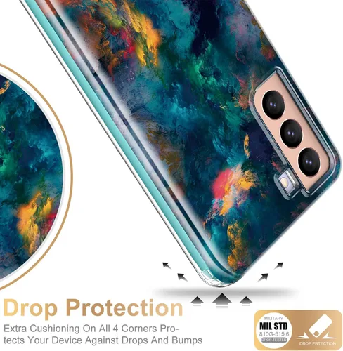 Miniatura 5 de ESDOT - Funda protectora para celular Samsung Galaxy S21, de grado militar, resiste caídas de 21 pies (probado), con diseños modernos, para niñas