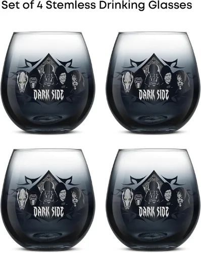 Miniatura 3 de JoyJolt Star Wars Dark Side - Juego de 4 vasos sin tallo, 15 onzas, vasos de cocina con General Grievous, Kylo Ren, Darth Vader, el emperador