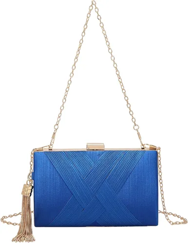 Miniatura 10 de LETODE Elegante bolso de mano con colgante de borla para mujer, bolso de mano de seda para novia, boda, baile de graduación, fiesta nocturna
