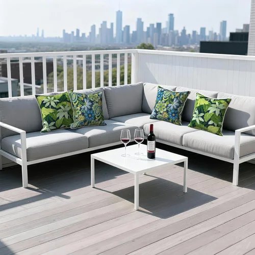 Miniatura 402 de Juego de 2 almohadas para exteriores de 16 x 16 pulgadas, repelentes al agua con interiores, para muebles de patio, hogar, jardín, geometría bohemia