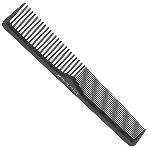 Miniatura 9 de Peine profesional de fibra de carbono negra de 7 pulgadas, antiestática, química y resistente al calor para todo tipo de cabello, peine de dientes