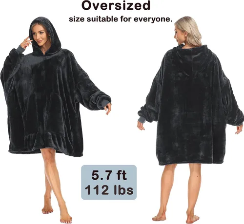 Miniatura 4 de Kipswiza Blanket Hoodie - Wearable Blankets Oversized Cozy Flannel Sweatshirt Blanket as Gifts for Adult Women Men