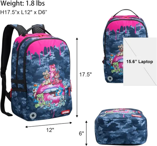 Miniatura 2 de Mochila de viaje para portátil, mochila de grafiti para el trabajo, mochila de diseñador para portátil de 15.6 pulgadas, bolsa resistente al agua