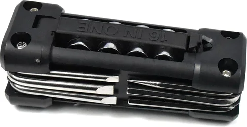 Miniatura 2 de Juego de herramientas multiusos para bicicleta, juego de herramientas de bicicleta con llave hexagonal incluida para carretera, exteriores y Negro
