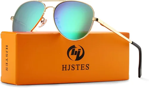 Miniatura 2 de HJSTES Gafas de sol polarizadas de aviador para niñas y niños, gafas clásicas para jóvenes, lentes de protección UV400, 2.047in