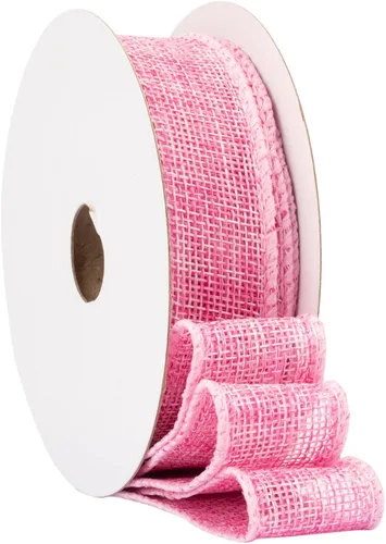 Miniatura 30 de Cinta de arpillera negra de 10 yardas con alambre, 1 pulgada de ancho para envolver regalos, arreglos florales, hacer coronas y decoración navideña