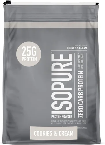 Miniatura 26 de Isopure Zero Carb 100% Proteína Pura de Suero Aislado en Polvo, Sin Lactosa, Sin Gluten, Con Vitaminas, Vainilla Cremosa, 25g de Proteína por