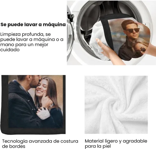 Miniatura 5 de Printwoo Mantas personalizadas con foto, manta de fotos personalizada, mantas personalizadas con imagen, regalos personalizados para mujeres