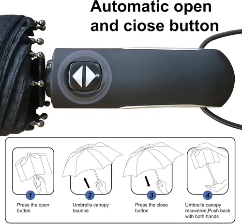 Miniatura 4 de ABCCANOPY Umbrella Windproof Travel Umbrella - Wind Resistant, Small - Compact, Light, Automatic, Strong, Mini, Folding and Portable - Backpack