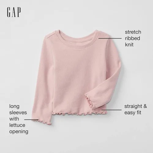 Miniatura 2 de GAP Camiseta de punto acanalado para bebé niña