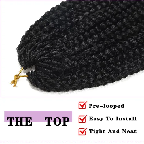 Miniatura 3 de Paquete de 7 trenzas de ganchillo con extremos rizados, paquete de 7 trenzas de ganchillo preenlazadas, caja diosa, trenzas de ganchillo