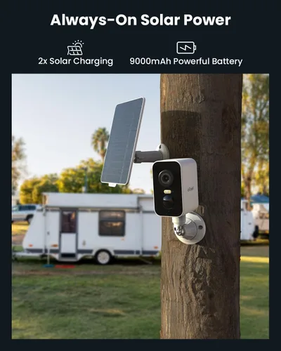 Miniatura 3 de ieGeek Cámara de seguridad celular 4G LTE inalámbrica para exteriores, sin WiFi, cámara de energía solar, cámara de seguridad fuera de la red