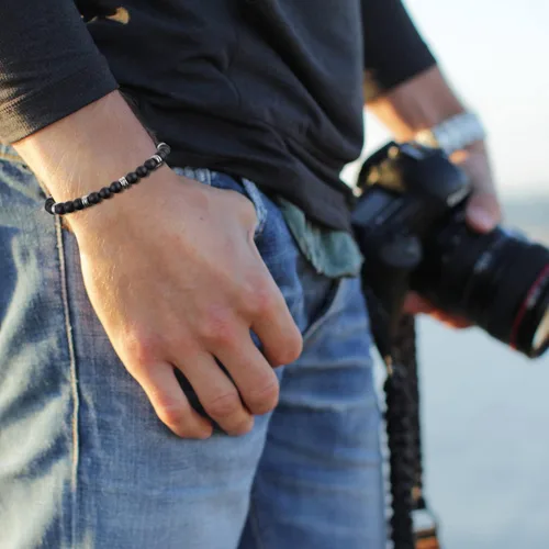 Miniatura 2 de GAVU Men's Stainless Steel Beaded Bracelet