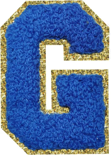 Miniatura 179 de SPRT - Parches de letras de chenilla universitaria con purpurina, parche de letras blancas para planchar con letras del alfabeto para disfraz