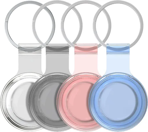 Miniatura 29 de Paquete de 4 llaveros compatibles con AirTag para AirTag de 1ª y 2ª generación, para AirTag de 1ª y 2ª generación, funda para AirTag, rastreador
