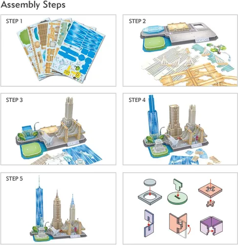 Miniatura 9 de Rompecabezas 3D para niños de 8 a 10 años, manualidades para niños de 8 a 12 años, horizonte de la ciudad de Nueva York, manualidades