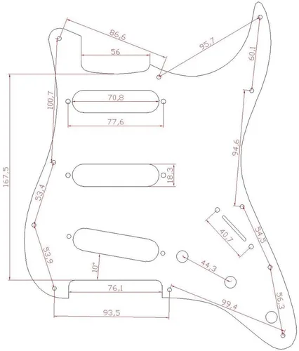 Miniatura 2 de KAISH - Golpeador de 11 agujeros estilo ST/Strat SSS con placa trasera ST y cubierta de trémolo para Stratocaster de EE. UU./México/Strat en perla