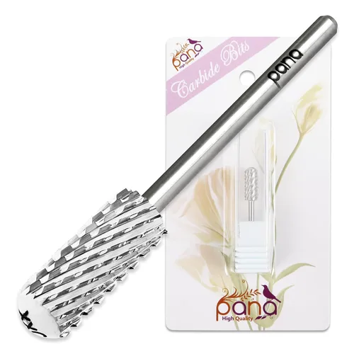 PANA - Broca de carburo de 3/32 pulgadas para uñas, pequeña, con punta redonda y lisa, seguridad para la eliminación de esmalte en gel y acrílico,