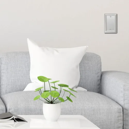 Miniatura 5 de OKAWYC Cubierta Individual en Blanco para Interruptor de Luz Adler Placa de Pared de Metal, Paquete de 4 Níquel Cepillado 1 Gang, Cubierta