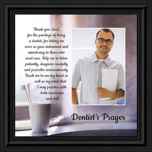Miniatura 27 de Crossroads Home Décor Marco de fotos The Dentist Pray, cuadros de oficina dental, 7432BW
