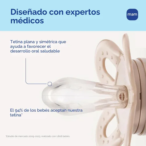 Miniatura 2 de MAM Original Start - Chupetes mate para bebé, Binky para 0-3 meses, pezón de silicona sin BPA, fácil de limpiar, lo mejor para bebés recién nacidos
