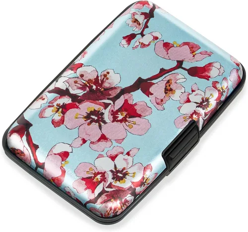 Miniatura 29 de Mayski Soporte para tarjetas de crédito, bloqueo RFID, funda rígida de aleación de aluminio, pequeña cartera de metal para mujeres y hombres