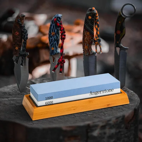 Miniatura 6 de Angerstone Piedra de afilar de cuchillos premium – Piedra de afilar 1000/6000, afilador de cuchillos con base antideslizante, mejor kit de afilado