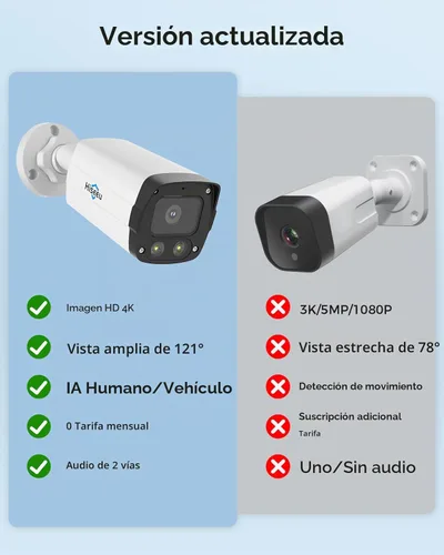 Miniatura 2 de 【4K HD +0 tarifa mensual】 Sistema de cámara de seguridad Hiseeu PoE de 8 MP, 8 cámaras de seguridad 4K para exteriores e interiores, visión amplia