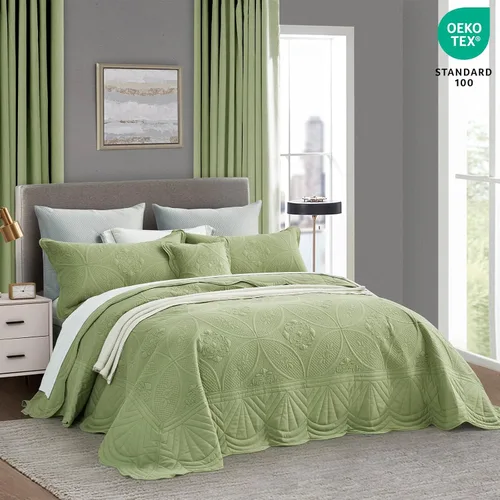 Miniatura 3 de DaisyHuang Colcha de gran tamaño, funda de cama tamaño King, juego de colcha moderno y contemporáneo, costuras reales, reversible, ligero, 5 piezas