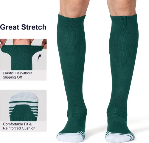 Miniatura 5 de FITRELL Paquete de 23 calcetines de béisbol y sóftbol para niños, jóvenes, hombres y mujeres, calcetines altos hasta la rodilla (varios colores)